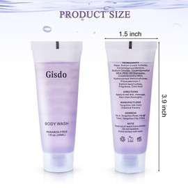 Gisdo Travel Size Body Wash Bulk (1 fl oz, 200 Pack), Refreshing Hotel Body Wash, Mini and Small Size Guest Hotel Toiletries in Bulk