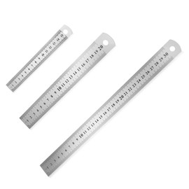 Stainless Steel Ruler Set, Stainless Steel Metal Shatterproof Straight Edge Metric Ruler Ideal for Sewing 12 Inch (30 CM), 8 Inch (20 CM),6 Inch (15 CM)