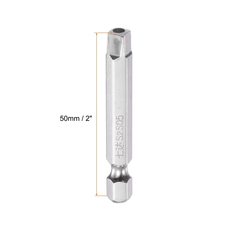sourcing map 2pcs SQ5 Square Screwdriver Bit 1/4" Hex Shank