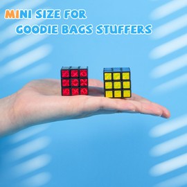 JOLLYFUN 48Pcs Mini Cubes Bulk, Holographic Puzzle Cubes Birthday Party Favors, 1.18in 3×3×3 Cube Set, Stress Relief Toys, Party Favors Cube, Party Supplies for Boys and Girls, Kids and Adults