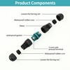 Pack of 4 Cable Connectors Waterproof IP68 for Diameter 5-12