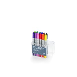 Copic Markers Ciao Set Alcohol Marker, 12 Colors, Basic, Count
