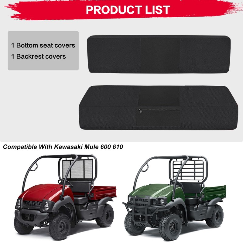 smotrcc Mule 610 Seat Cover - Waterproof PU Coatin Compatible