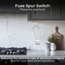 BG Electrical Switched Fused Connection Unit with LED Power Indicator, Fused Spur Switch, Double Pole, Raised and Slim Profile, Round Edges, Nexus Metal, Polished Chrome, 13A, NPC52