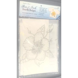 Fashion Show Ink and Pen Iron-On Transfer Designs Tropical Hibiscus- Paint and Transfer