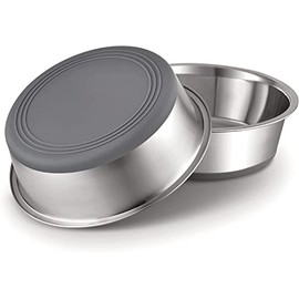 Wolfi Tazón de Acero Inoxidable para Perro, Set de 2 Cuencos para Perros, Plato para Mascota, Bowl para Mascota para Comida o Agua, Comedero para Perros y Gatos de 7.6 Tazas (M)