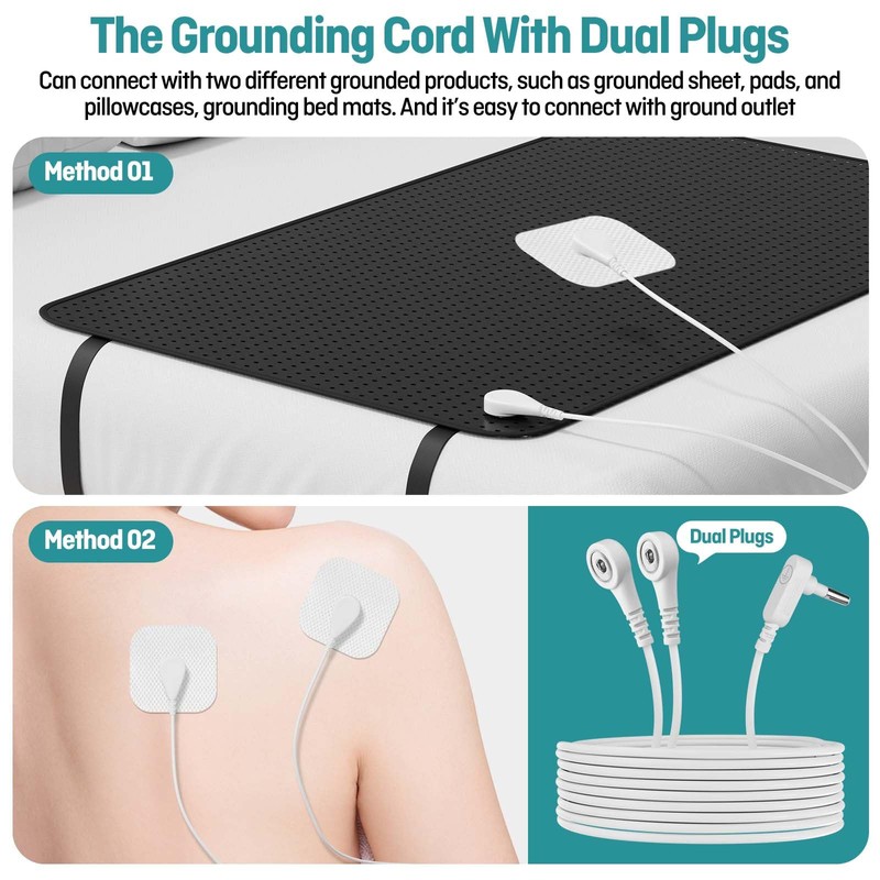 Grounding Patches 10 Pack with Grounding Cord & Adapter, Reusable