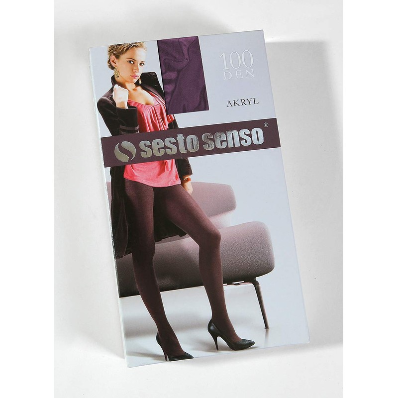 sesto senso Women's Thermal Tights Winter Warm 100 Denier Opaque,