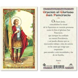 Oracion al Glorioso San Pancracio Tarjetas Laminadas Prayer Cards - Pack of 25