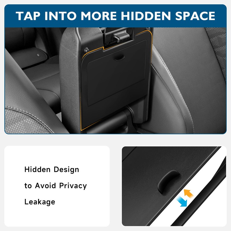 BIBLOZ Hidden Storage Box and Center Console Armrest Organizer for
