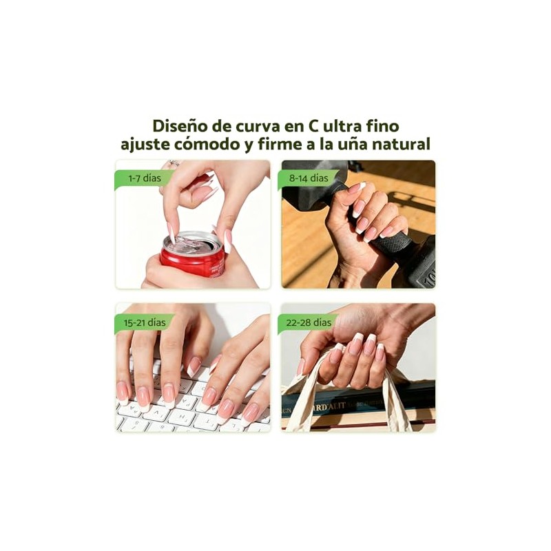 Cherimoya Tips para Uñas Soft Gel Squoval Corto Semi Mate-504