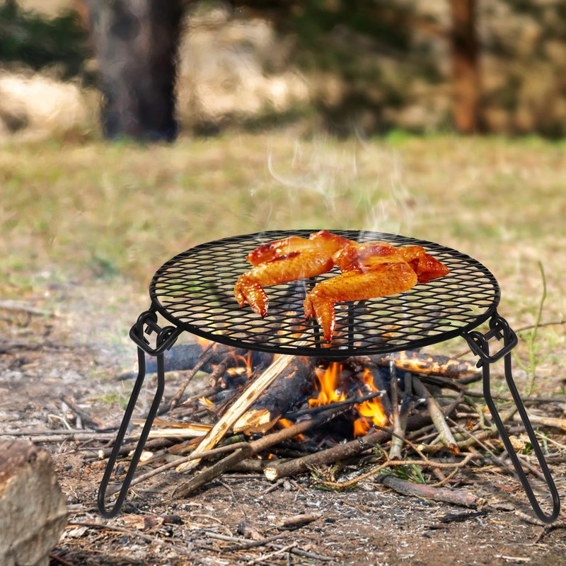 REDCAMP Folding Campfire Grill Grate Top for Solo Stove Bonfire,