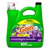 Gain Gain + Aroma Boost Liquid Laundry Detergent, Moonlight Breeze Scent, 107 Loads, 154 Fl Oz, HE Compatible with Febreze and Oxi (125)