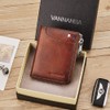 VANNANBA Wallets for Men Genuine Leather,Slim Zipper Mens Wallet RFID