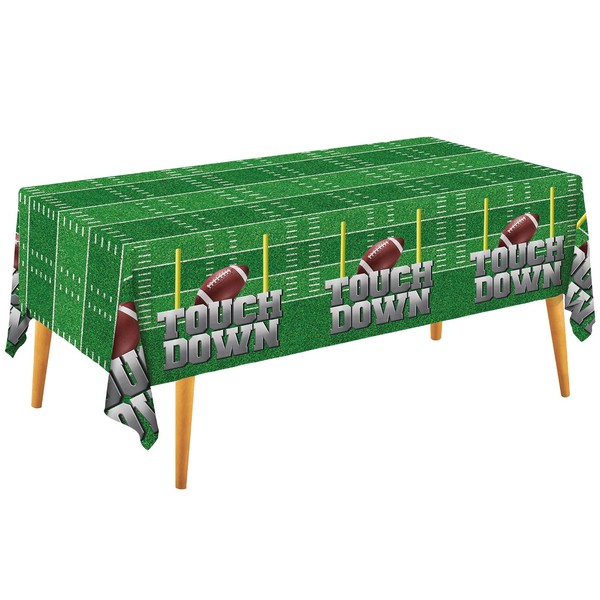 Football Theme Party Disposable Tablecloth Plastic Touchdown Table Cover for
