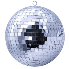 10-Inch Silver Mirror Disco Ball - The Ultimate Party Decoration for Wedding, Transform Your Event with Dazzling Light Reflections (Silver)