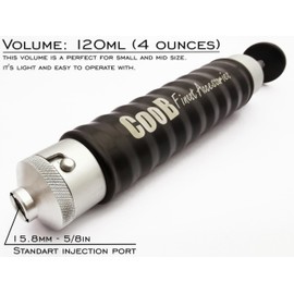 CooB Bait Mold Aluminium Injector Large 120 ml / 4 oz for Plastic Plastisol Soft Lures Molds Making with Locking Nozzle