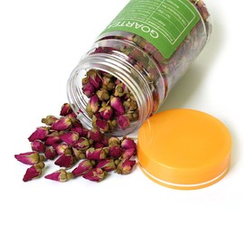GOARTEA 2Pcs 65g / Total 4.58oz Bottled Natural Red Rose Bud Dried Edible Petal Flower Chinese Herbal Tea