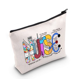 Nurse Cosmetic Bag RN Survival Kit Makeup Zipper Pouch Bag for Nursing Nurse Graduation Gift (Nurse Bag)