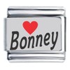 Bonney Red Heart Laser Name Italian Charm Link