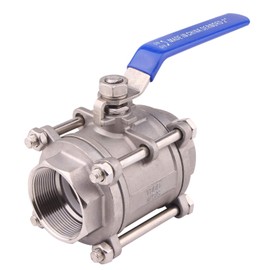 DERNORD Ball Valve 2 Inch NPT Threaded - Stainless Steel 304 Female 3 Piece Full Port (2" NPT Female)