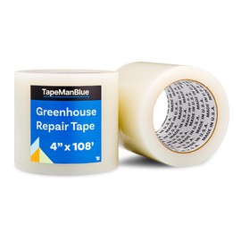 4" x 108' Roll of Greenhouse Repair Tape, Made in USA, Heavy Duty Clear Poly Patch Tape for Repairing Greenhouses and Plastic Sheeting, UV Resistant Polyethylene Film for Seaming & Splicing