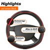 Upgrade4cars D-shape steering wheel cover in red, steering wheel protector,