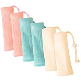 Beavorty Bar Soap Saver Mesh Bags 6 Pack Set Bathing Soap Bags Non-slip Drawstring for Handmade Facial Soaps Skin Brightener