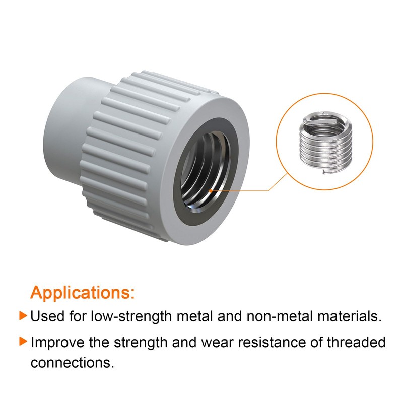 sourcing map 25pcs Threaded Inserts 1/4-20 UNC 1.5D (9.525mm) Helical