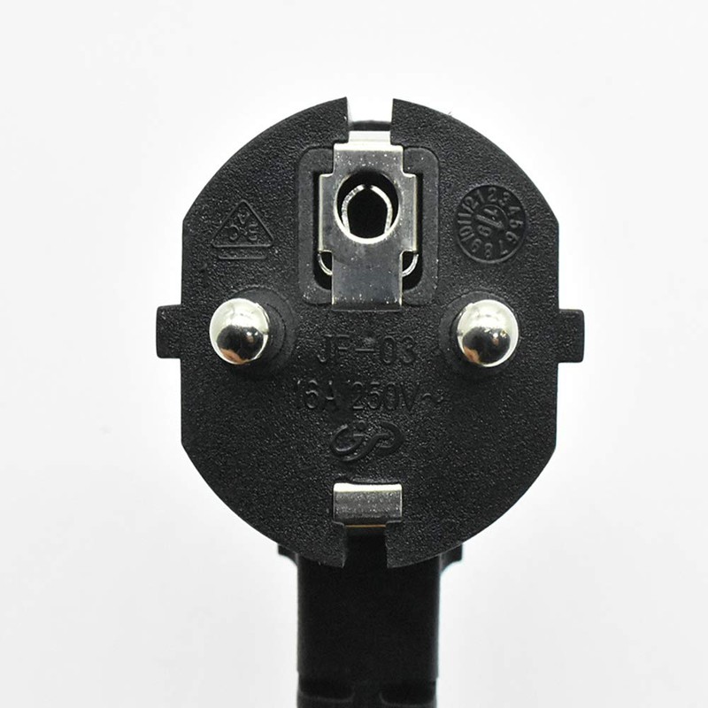 3 m Connection Cable Black with Earthing Contact Plug Type