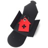filzschneider Felt Key Fob, House with Cross, Red, Special Gift
