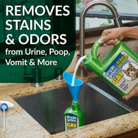 Cat Stain & Odor Remover - Enzyme Cleaner for Cat Urine, Feces, Blood, Vomit (1 gallon Refill)