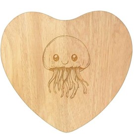 'Cute Jellyfish ' Wooden Heart Shaped Chopping/Cutting Board (WB00085239)