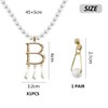 1 Piece of Alphabet Pearl Necklace and 1 Pair of