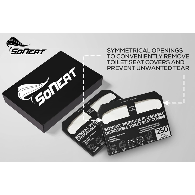 SoNeat Disposable Toilet Seat Cover- 2000 Sheets of XL Half-Fold