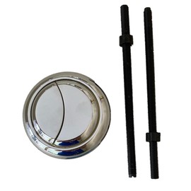 Toilet Tank Lid Chromed Dual Flush Top Button 48 mm or 2 inches by NuFlush