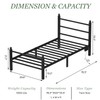 Twin Bed Frames With Charging Station & LED Lights, Metal