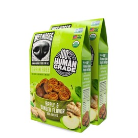 Wet Noses Grain-Free Organic Crunchy Dog Treats – for All Pet Sizes, Breeds – All-Natural Puppy Treat – 100% Human-Grade – Delicious Snacks for Dogs – 14 Oz., Grain Free - Apple Ginger, 2 X 14oz Box