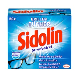 Sidolin Glasses Wipes, Pack of 2 (2 x 50 Pieces)