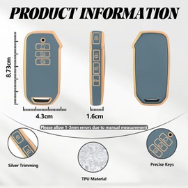 TOOMUME Key Case TPU Car Key Case Fits Kia Sportage R QL NQ5 GT-Line Grand Sorento 4 MQ4 Ceed CD Sportswagon Optima NIRO EV6, Key Cover Protection Key Shell - Smart Key
