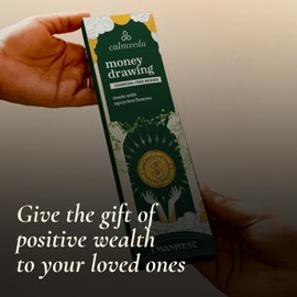 CALMVEDA Attract Money Incense Sticks - for Manifestating Abundance (80+ Sticks) with Aventurine Crystal Keychain for Unlocking Wealth | Spicy Aroma of Cinnamon Incense & Clove