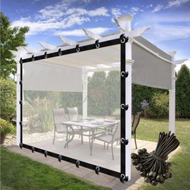 CghhDY Clear Tarps Heavy Duty PVC Waterproof, Outdoor Clear Panel Curtain, for Pergola, Porch, Gazebos, with Rustproof Grommets, Dustproof, Anti-UV, Anti-Tear (Color : Clear, Size : 6' x 10')