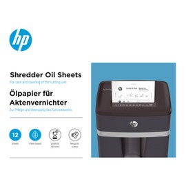 HP Oil Paper for Shredder 12 Sheets Plant Based to Care for Your Shredder 9133