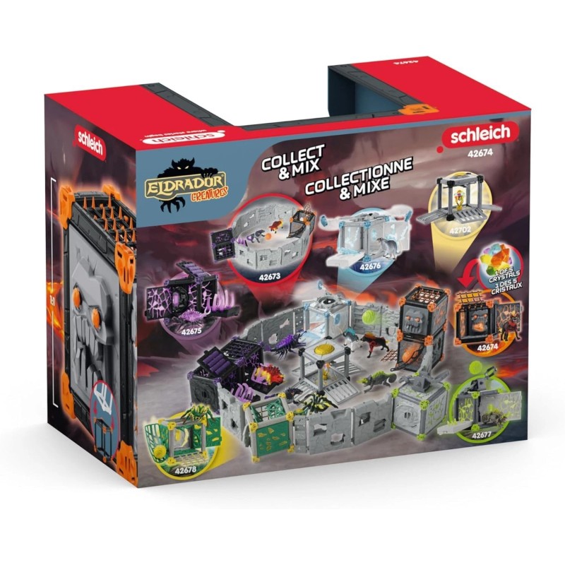 Schleich 27 Piece Lava Battle Cave Toy Figure Playset For