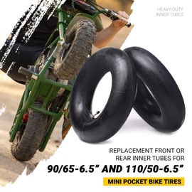(2-Pack) Replacement Front or Rear Inner Tubes for 90/65-6.5” and 110/50-6.5” Mini Pocket Bike Tires - Fits Most 38cc, 47cc, and 49cc Mini Pocket Bikes - Compatible with MTA1/MTA2, GP-RSR, and More