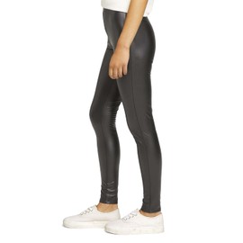 TOM TAILOR Denim Women's Fake Leather Look Leggings, 14482 - Deep Black