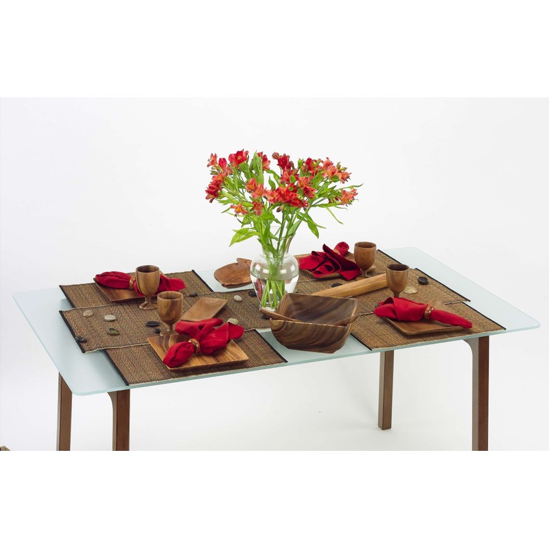 Pacific Merchants K0051 Acaciaware 7-Inch Acacia Wood Square Plate