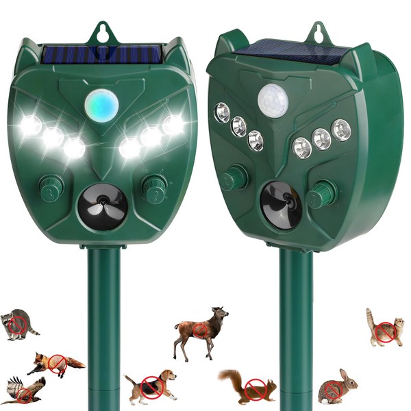 2 Pack 2025 Ultrasonic Animal Repellent Outdoor Deer Repellent Devices