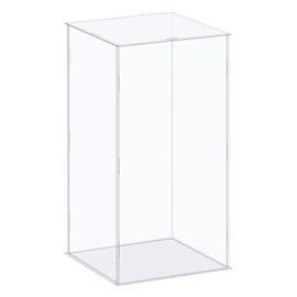 sourcing map Acrylic Display Case Box Clear Dustproof Protection Showcase 16x16x31cm for Collectibles Display