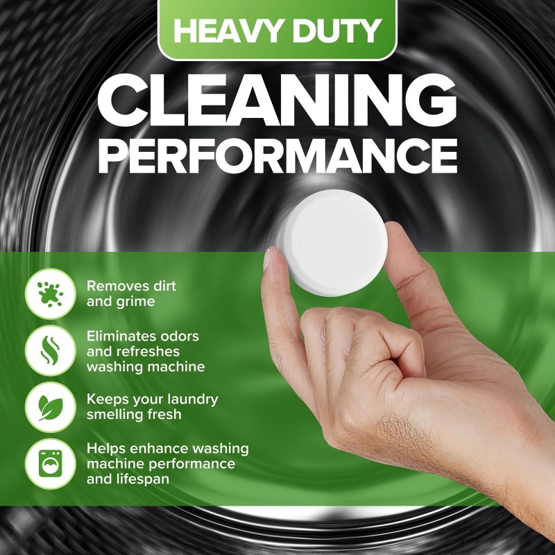 Renuv Heavy Duty Washing Machine Cleaner Descaler Tablets - Deep